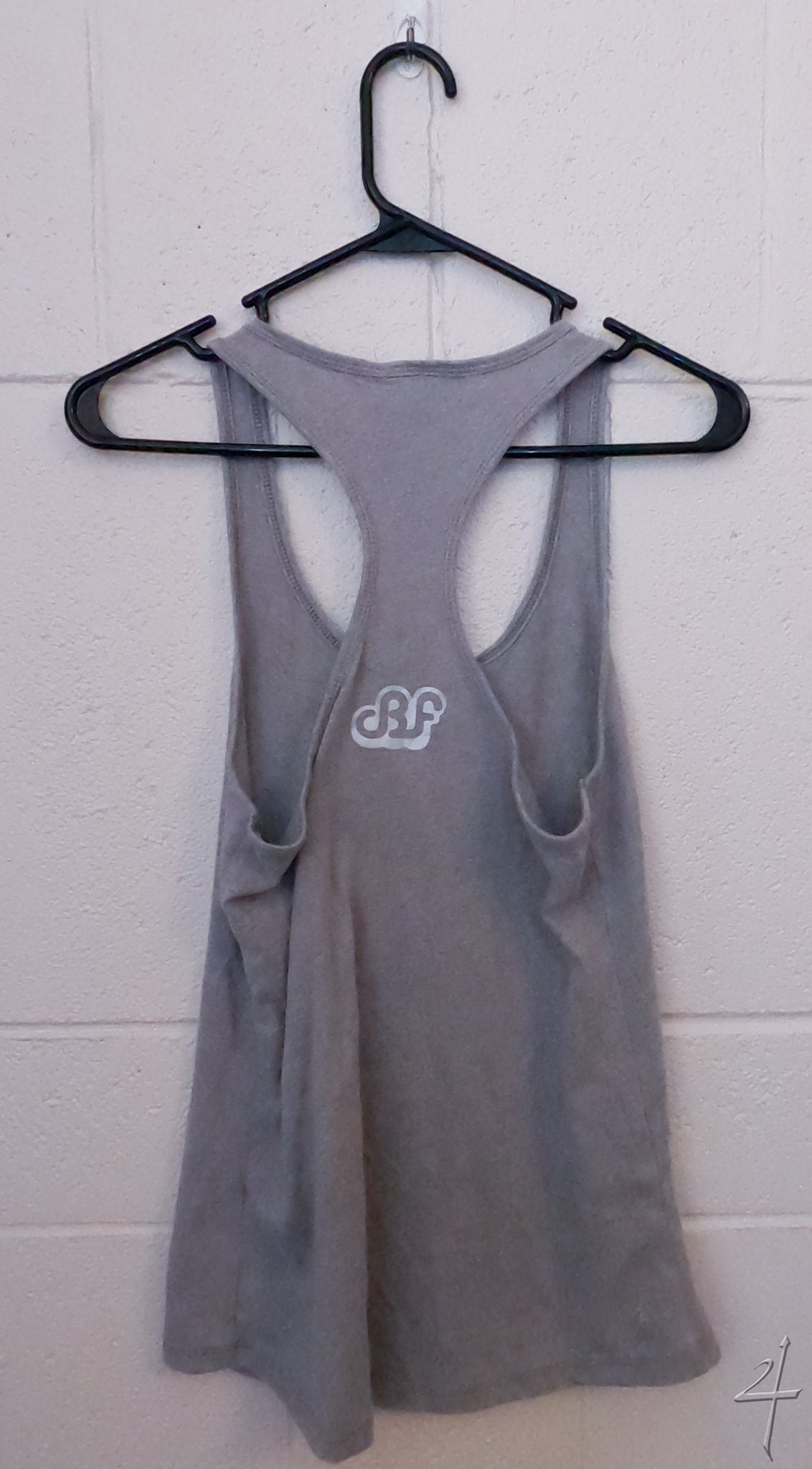 Daily Bread Family-Silhouette-Medium Woman Heather Grey Racerback Tank