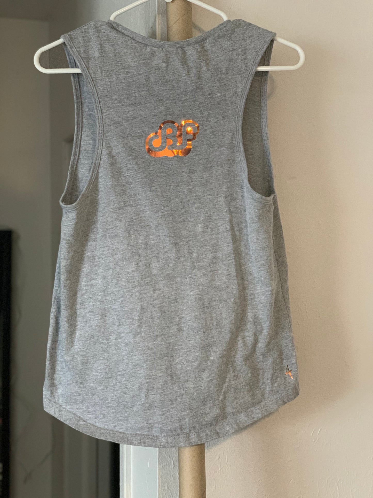 Daily Bread Family-Silhouette-Woman Athletic Heather Grey Muscle Tank