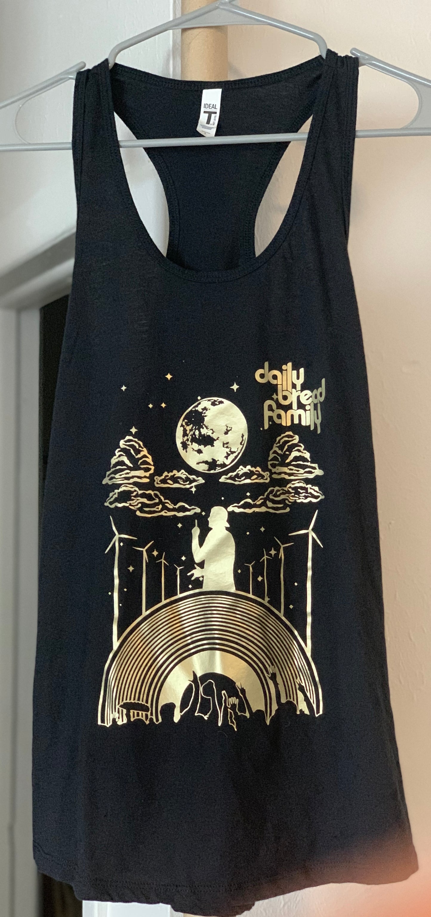 Daily Bread Family-Silhouette-Woman Black Racerback Tank