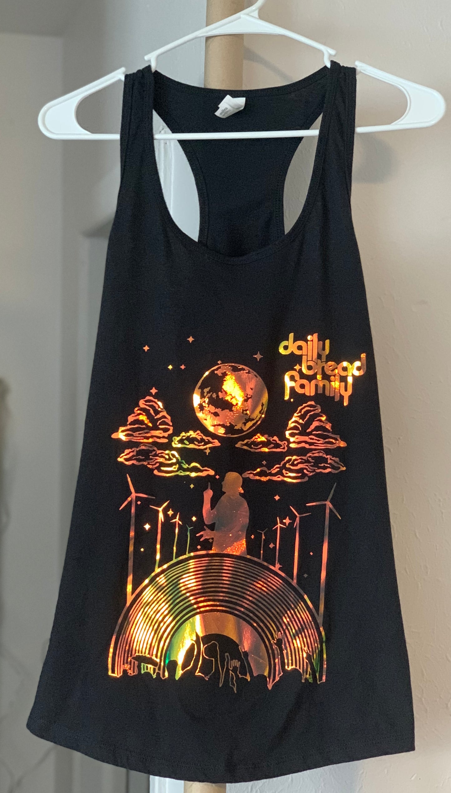 Daily Bread Family-Silhouette-Woman Black Racerback Tank