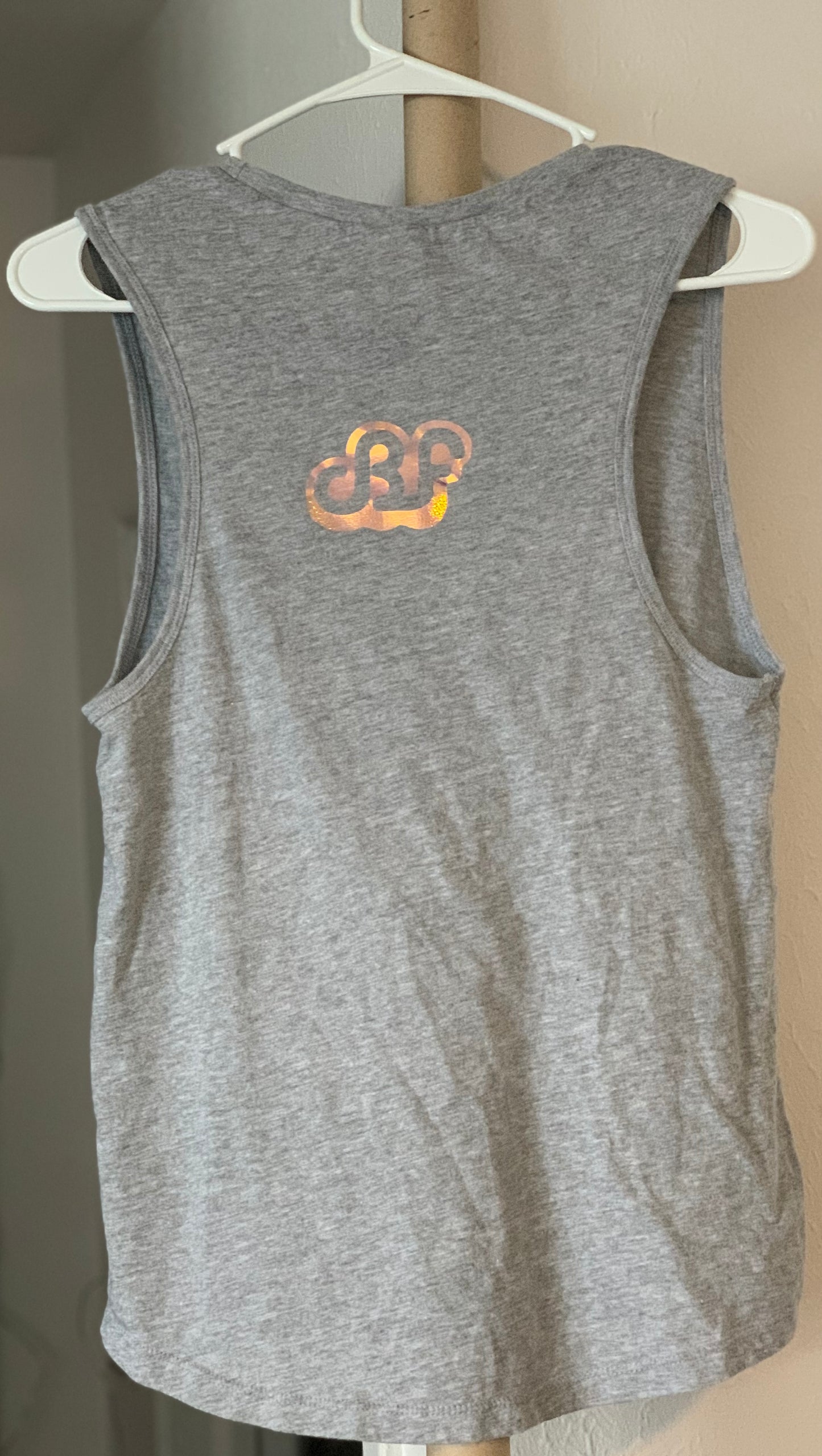 Daily Bread Family-Silhouette-Woman Athletic Heather Grey Muscle Tank