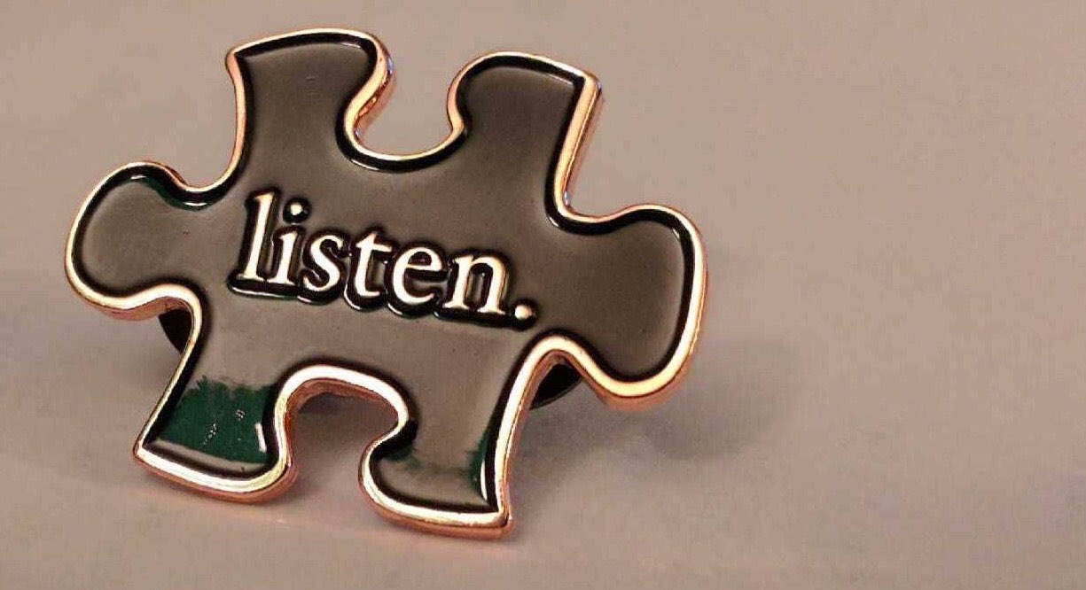 Listen- One Piece Puzzle Pin